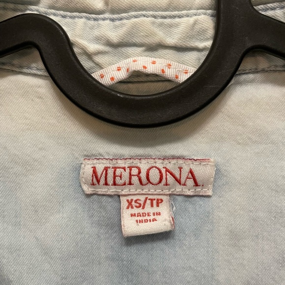 Merona chambray button down shirt- XS - Picture 6 of 6